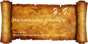 Hartenstein István névjegykártya