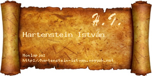 Hartenstein István névjegykártya